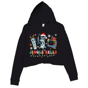 Funny Jingle Bells Telemetry Nurse Christmas Tech Nursing Cute Gift Crop Fleece Hoodie