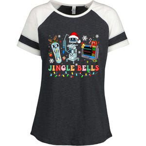 Funny Jingle Bells Telemetry Nurse Christmas Tech Nursing Cute Gift Enza Ladies Jersey Colorblock Tee