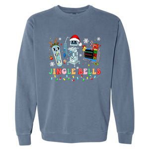 Funny Jingle Bells Telemetry Nurse Christmas Tech Nursing Cute Gift Garment-Dyed Sweatshirt