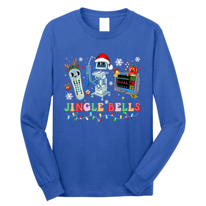 Funny Jingle Bells Telemetry Nurse Christmas Tech Nursing Cute Gift Long Sleeve Shirt