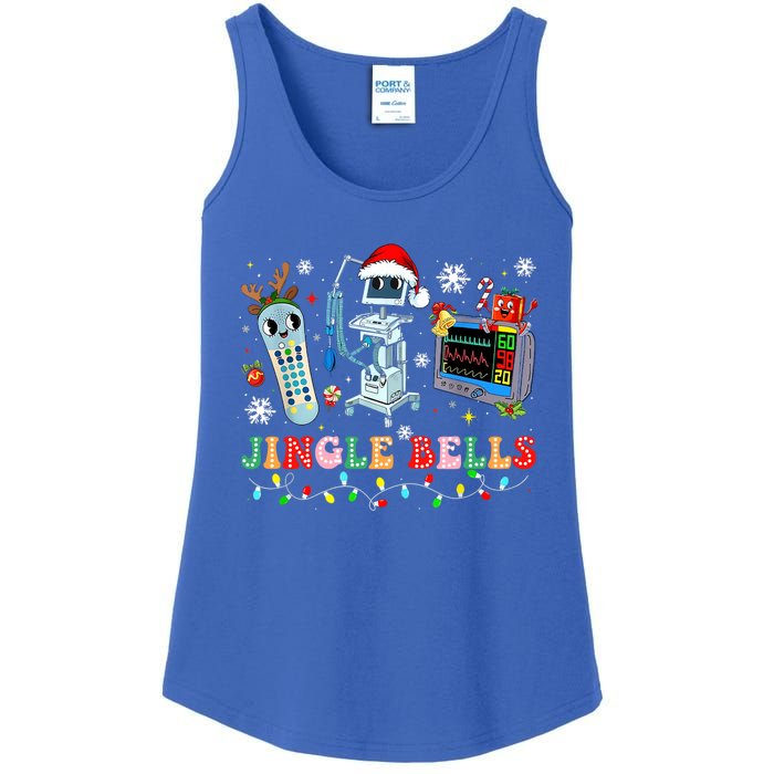 Funny Jingle Bells Telemetry Nurse Christmas Tech Nursing Cute Gift Ladies Essential Tank