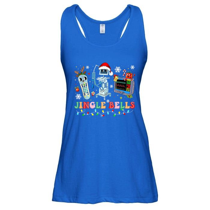 Funny Jingle Bells Telemetry Nurse Christmas Tech Nursing Cute Gift Ladies Essential Flowy Tank