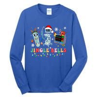 Funny Jingle Bells Telemetry Nurse Christmas Tech Nursing Cute Gift Tall Long Sleeve T-Shirt