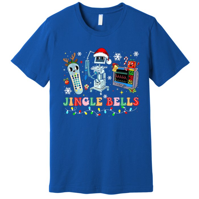 Funny Jingle Bells Telemetry Nurse Christmas Tech Nursing Cute Gift Premium T-Shirt