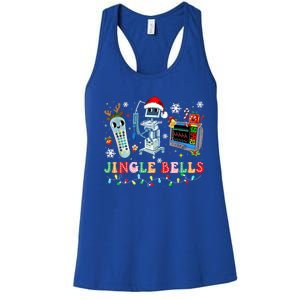 Funny Jingle Bells Telemetry Nurse Christmas Tech Nursing Cute Gift Women's Racerback Tank