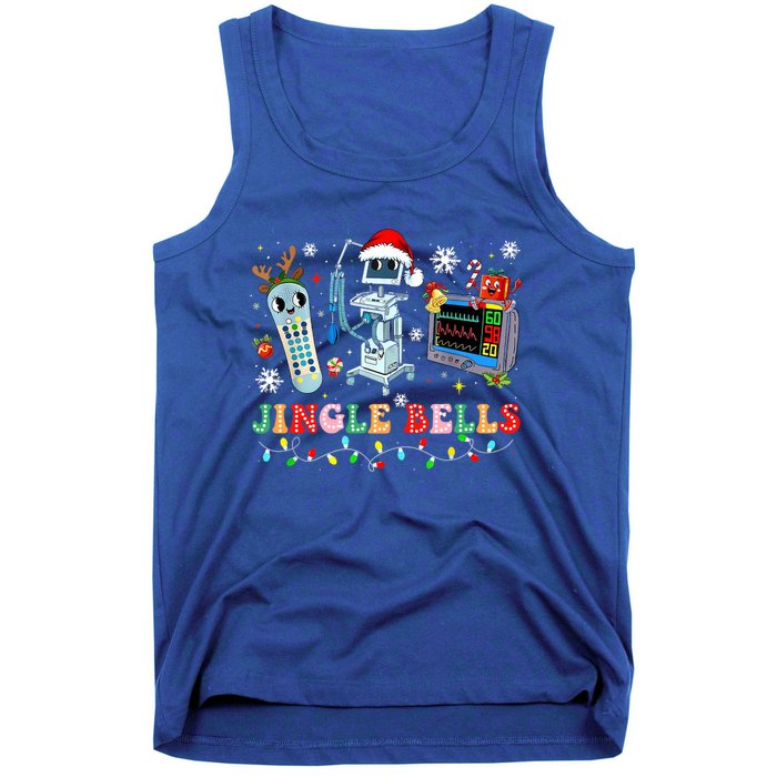 Funny Jingle Bells Telemetry Nurse Christmas Tech Nursing Cute Gift Tank Top