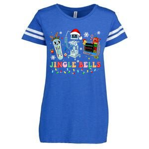 Funny Jingle Bells Telemetry Nurse Christmas Tech Nursing Cute Gift Enza Ladies Jersey Football T-Shirt