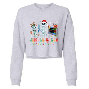 Funny Jingle Bells Telemetry Nurse Christmas Tech Nursing Cute Gift Cropped Pullover Crew