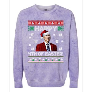 Funny Joe Biden Happy 4th Of Easter Ugly Christmas Sweater Gift Colorblast Crewneck Sweatshirt