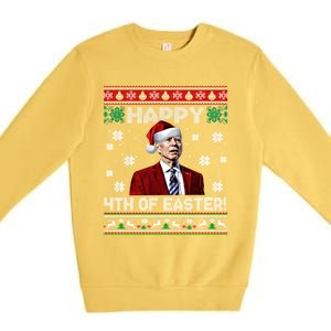 Funny Joe Biden Happy 4th Of Easter Ugly Christmas Sweater Gift Premium Crewneck Sweatshirt