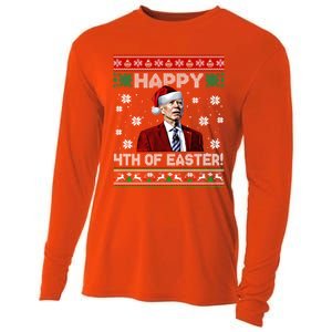 Funny Joe Biden Happy 4th Of Easter Ugly Christmas Sweater Gift Cooling Performance Long Sleeve Crew