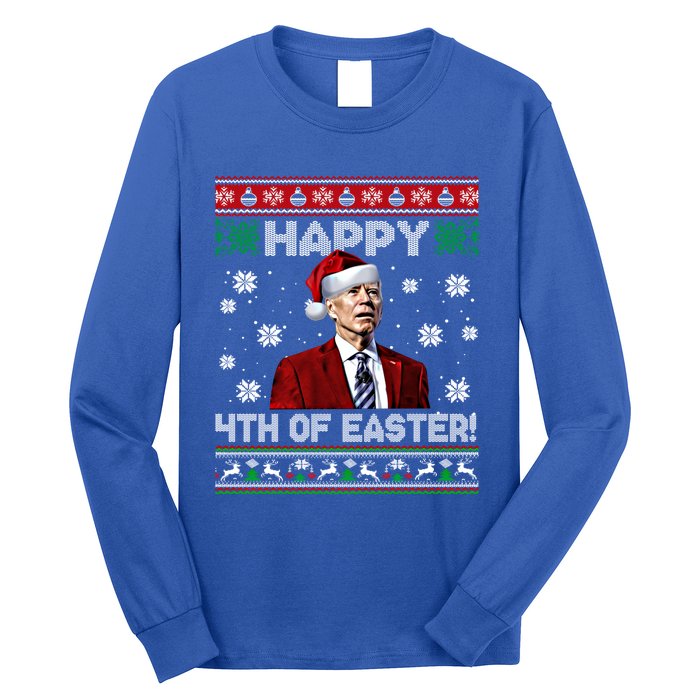 Funny Joe Biden Happy 4th Of Easter Ugly Christmas Sweater Gift Long Sleeve Shirt