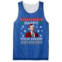 Funny Joe Biden Happy 4th Of Easter Ugly Christmas Sweater Gift Mesh Reversible Basketball Jersey Tank