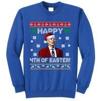 Funny Joe Biden Happy 4th Of Easter Ugly Christmas Sweater Gift Tall Sweatshirt