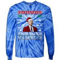 Funny Joe Biden Happy 4th Of Easter Ugly Christmas Sweater Gift Tie-Dye Long Sleeve Shirt