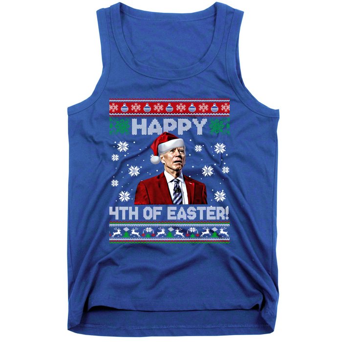 Funny Joe Biden Happy 4th Of Easter Ugly Christmas Sweater Gift Tank Top