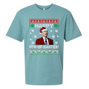 Funny Joe Biden Happy 4th Of Easter Ugly Christmas Sweater Gift Sueded Cloud Jersey T-Shirt