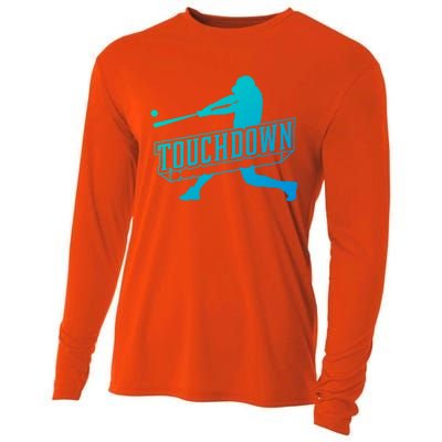 Funny Joke Baseball Touchdown Joke Gift Design Gift Cooling Performance Long Sleeve Crew