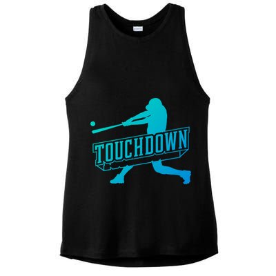 Funny Joke Baseball Touchdown Joke Gift Design Gift Ladies PosiCharge Tri-Blend Wicking Tank