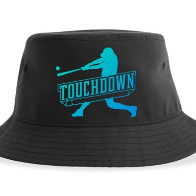 Funny Joke Baseball Touchdown Joke Gift Design Gift Sustainable Bucket Hat