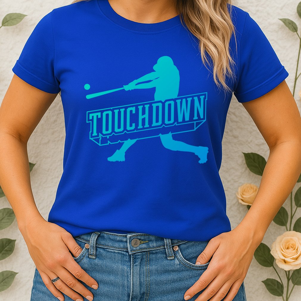 Funny Joke Baseball Touchdown Joke Gift Design Gift Womens T-Shirt
