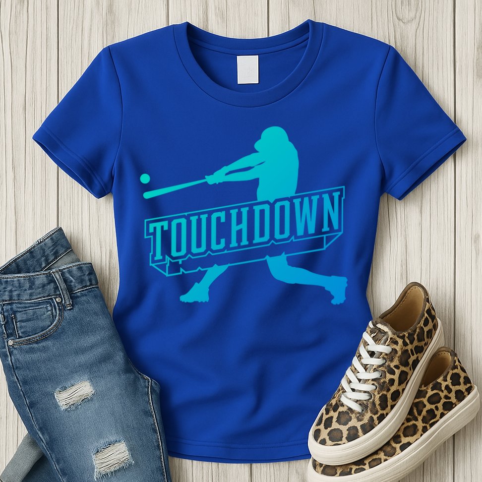 Funny Joke Baseball Touchdown Joke Gift Design Gift Womens T-Shirt