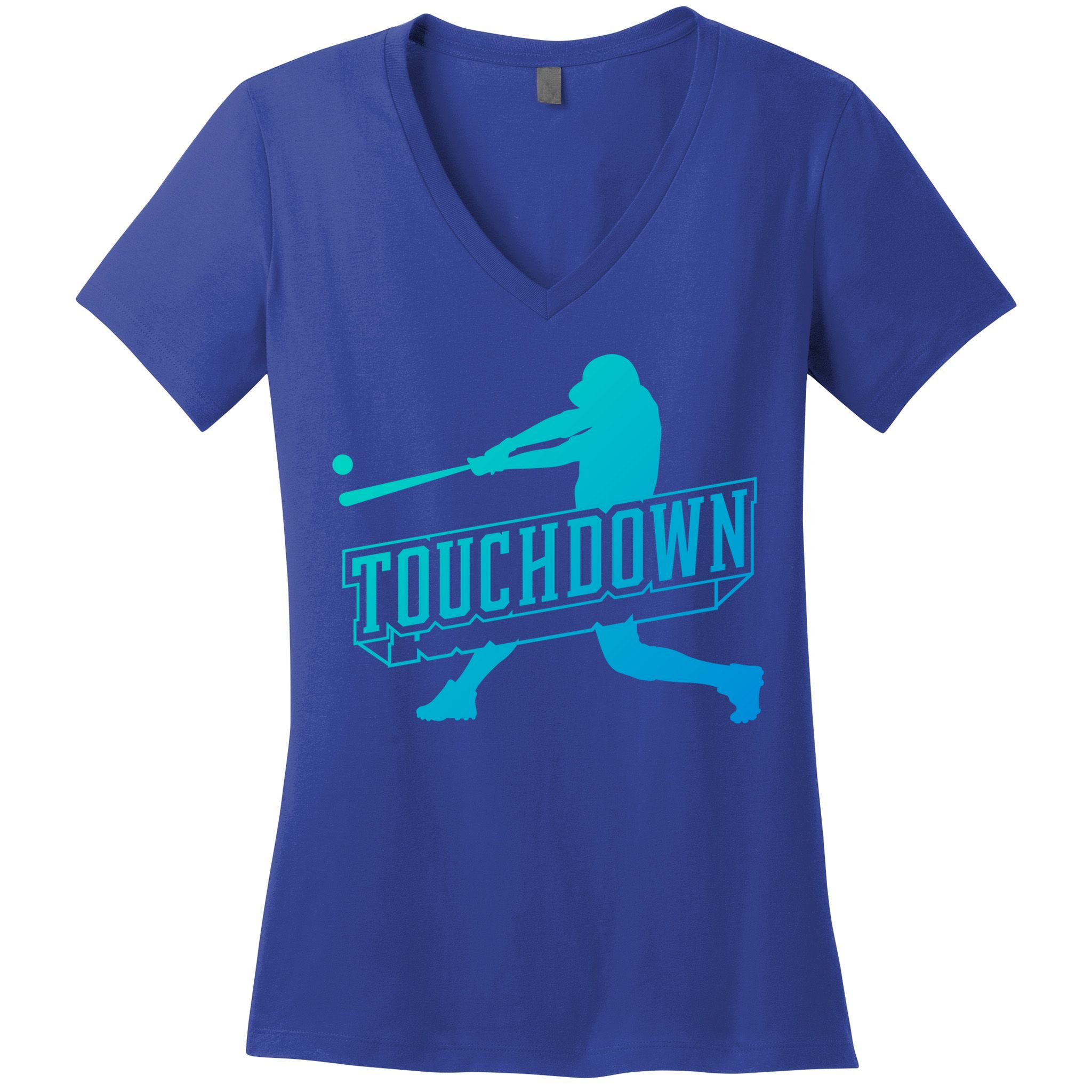 Funny Joke Baseball Touchdown Joke Gift Design Gift Women's V-Neck T-Shirt