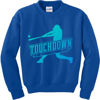 Funny Joke Baseball Touchdown Joke Gift Design Gift Kids Sweatshirt
