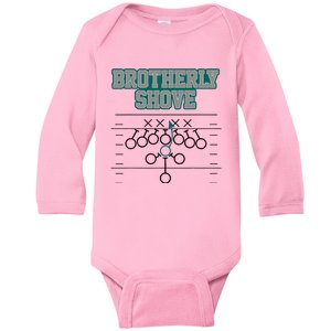 Football Joke Brotherly Shove Brotherly Shove  Baby Long Sleeve Bodysuit