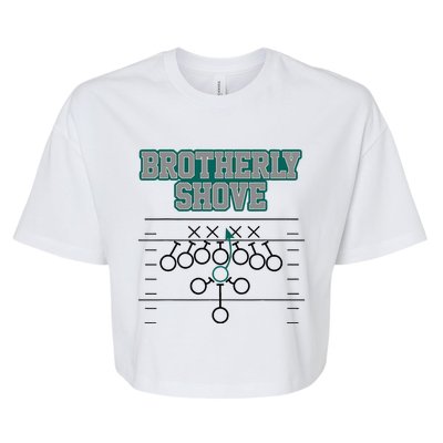 Football Joke Brotherly Shove Brotherly Shove  Bella+Canvas Jersey Crop Tee