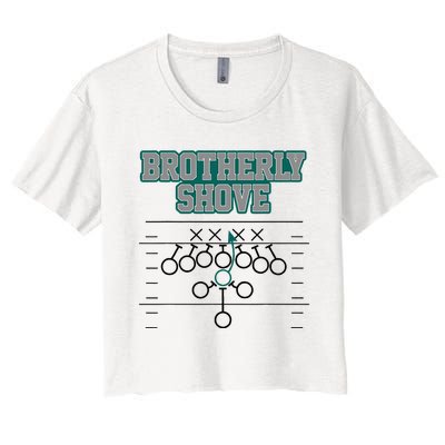 Football Joke Brotherly Shove Brotherly Shove  Women's Crop Top Tee