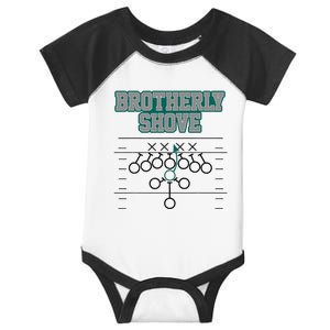 Football Joke Brotherly Shove Brotherly Shove  Infant Baby Jersey Bodysuit