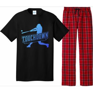 Funny Joke Baseball Touchdown Joke Gift Design Gift Pajama Set