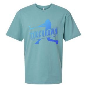 Funny Joke Baseball Touchdown Joke Gift Design Gift Sueded Cloud Jersey T-Shirt