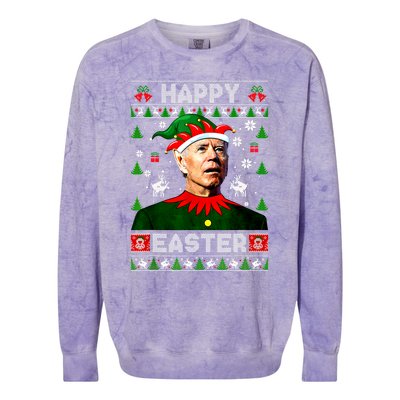 Funny Joe Biden Happy Easter Christmas Ugly Sweater Cool Gift Colorblast Crewneck Sweatshirt