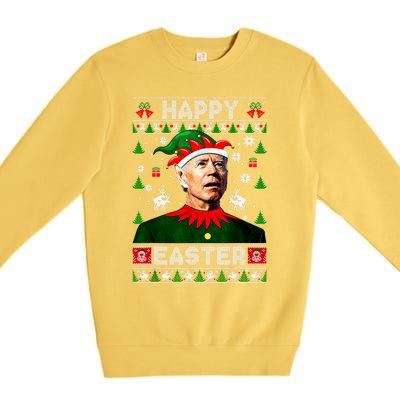 Funny Joe Biden Happy Easter Christmas Ugly Sweater Cool Gift Premium Crewneck Sweatshirt