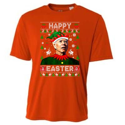 Funny Joe Biden Happy Easter Christmas Ugly Sweater Cool Gift Cooling Performance Crew T-Shirt