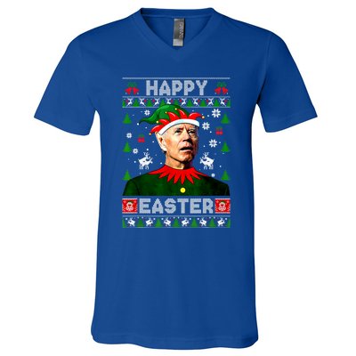 Funny Joe Biden Happy Easter Christmas Ugly Sweater Cool Gift V-Neck T-Shirt