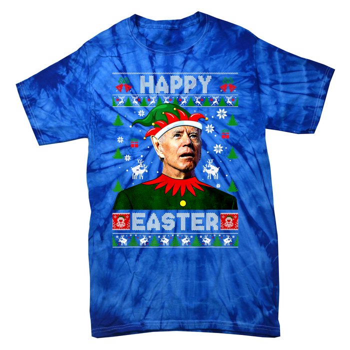 Funny Joe Biden Happy Easter Christmas Ugly Sweater Cool Gift Tie-Dye T-Shirt