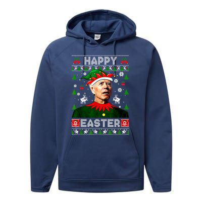 Funny Joe Biden Happy Easter Christmas Ugly Sweater Cool Gift Performance Fleece Hoodie