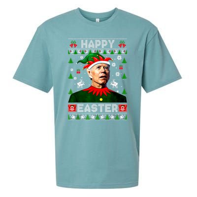 Funny Joe Biden Happy Easter Christmas Ugly Sweater Cool Gift Sueded Cloud Jersey T-Shirt