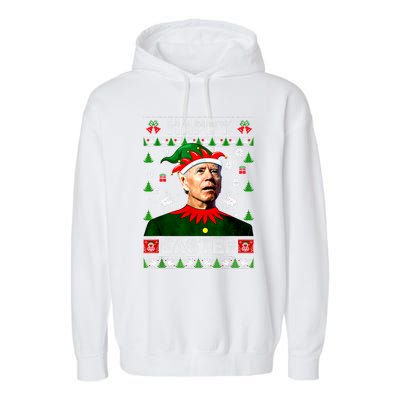 Funny Joe Biden Happy Easter Christmas Ugly Sweater Cool Gift Garment-Dyed Fleece Hoodie