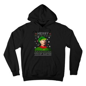 Funny Joe Biden Merry 4th Of Easter Ugly Christmas Sweater Hoodie