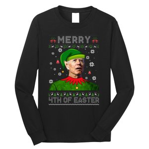 Funny Joe Biden Merry 4th Of Easter Ugly Christmas Sweater Long Sleeve Shirt