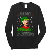 Funny Joe Biden Merry 4th Of Easter Ugly Christmas Sweater Long Sleeve Shirt