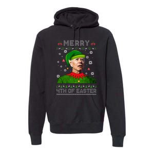 Funny Joe Biden Merry 4th Of Easter Ugly Christmas Sweater Premium Hoodie