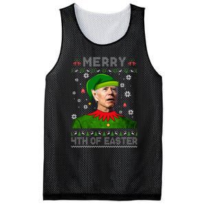 Funny Joe Biden Merry 4th Of Easter Ugly Christmas Sweater Mesh Reversible Basketball Jersey Tank