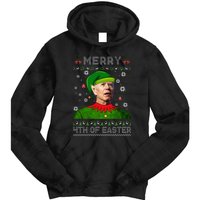 Funny Joe Biden Merry 4th Of Easter Ugly Christmas Sweater Tie Dye Hoodie