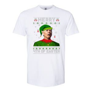 Funny Joe Biden Merry 4th Of Easter Ugly Christmas Sweater Softstyle CVC T-Shirt