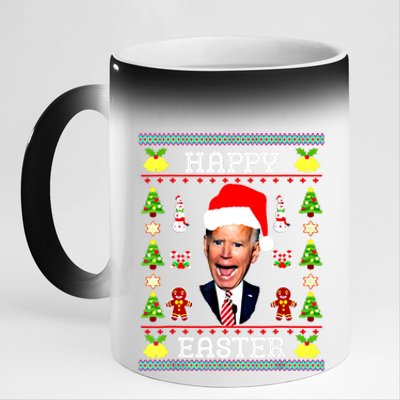 Funny Joe Biden Happy Easter Ugly Christmas Sweater Funny Gift 11oz Black Color Changing Mug